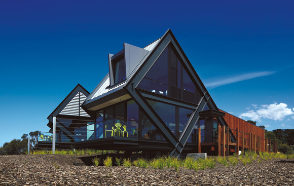 Striking angular glass facade of a premium Tasmanian property (1)